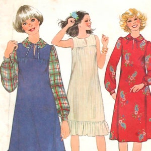 1970s Simplicity 8297 Vintage Sewing Pattern Misses Pullover Dress, Jumper, Sundress Size 10 Bust 32-1/2