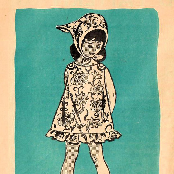 1960s Mail Order 4752 Vintage Sewing Pattern Girls Sundress, Panties, Scarf Size 8