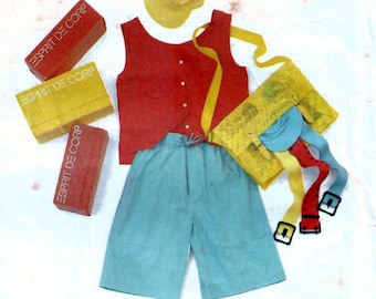 1980s Simplicity 7263 Vintage Sewing Pattern Misses Pull-On Shorts, Tank Top, Misses Size Petite (6-8) Busto 30.5-31.5