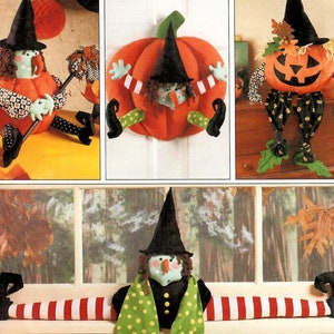 1990s McCall's 7806 Vintage Craft Pattern Halloween Decor, Draft Blocker, Wall Hanging, Table Centerpieces Witch, Pumpkin