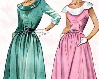 1940s Simplicity 2865 Vintage Sewing Pattern Junior Formal Dress, Evening Dress Size 11 Bust 29