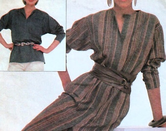 1980s Butterick 3620 Vintage Sewing Pattern Misses Midi Drop Waist ...