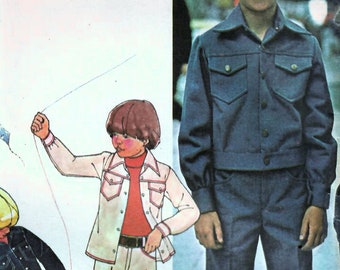 1970s McCall's 4785 UNCUT Vintage Sewing Pattern Boys Long Pants, Casual Jacket Size 6