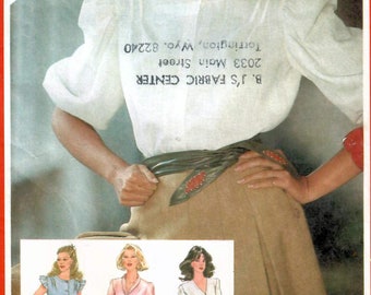 1980's Simplicity Button Up Shirt Pattern - Bust 36-42