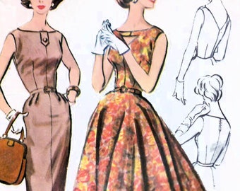 1950s Mccall's 3157 Vintage Sewing Pattern Shirtwaist Dress, Fit and ...