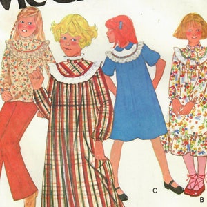 1970s McCall&#39;s 6262 UNCUT Vintage Sewing Pattern Girl&#39;s Yoked Dress, Top, Pioneer Dress, Prairie Dress Size 8, Size 10