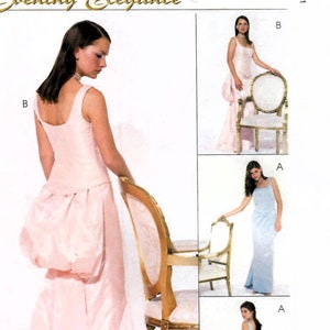 1990s McCall&#39;s 2533 UNCUT Vintage Sewing Pattern Slim Formal Dress. Fitted Evening Gown Size 8-10-12 Bust 31.5-32.5-34