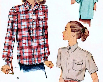 1940s McCall 6709 Vintage Sewing Pattern Misses Shirt, Shirtwaist Blouse Size 16 Bust 34