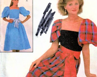 1980s McCalls 8323 UNCUT Vintage Sewing Pattern Misses Formal Dress, Party Dress, Evening Dress Size 14 Bust 36