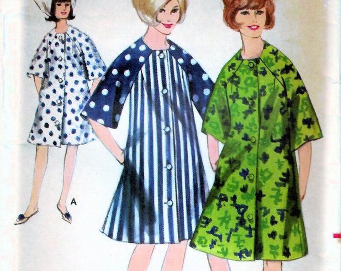 1960s Butterick 3639 UNUSED Vintage Sewing Pattern Tent Robe, Short ...