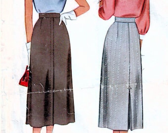 1940s McCall 7359 Vintage Sewing Pattern Misses Midi Skirt, Flared Skirt Size Waist 24
