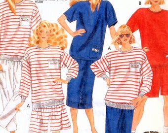 1980s McCall's 3105 UNCUT Vintage Sewing Pattern Misses Casual Wardrobe, Pullover Top, Sweatshirt, Pants, Shorts, Slim Skirt, Size Small