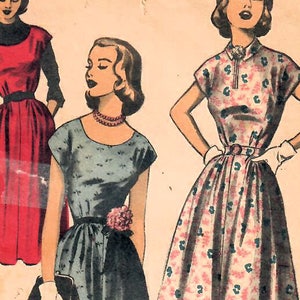 1950s Advance 5920 Vintage Sewing Pattern Junior Dress, One Piece Dress, Afternoon Dress, Jumper Size 11 Bust 29