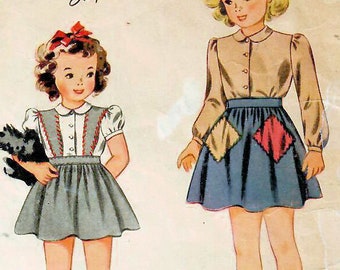 Vintage 1940s Ice Skating Outfit Pattern Advance 5400 size 15 Unused suspender skirt panties panty jacket