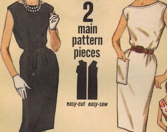 May include: Simplicity sewing pattern number 4429 for a Jiffy dress. The pattern includes two main pieces and is easy to cut and sew. The pattern is for a size 12 bust and is 50 cents in the US and 60 cents in Canada.