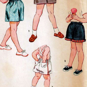 1950s Simplicity 4726 UNCUT Vintage Sewing Pattern Boys Shorts, Suspender Shorts Size 4