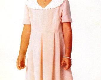 1990s Butterick 4860 UNCUT Vintage Sewing Pattern Girl's Formal Dress, Party Dress Size 7-8-10
