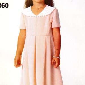 1990s Butterick 4860 UNCUT Vintage Sewing Pattern Girl&#39;s Formal Dress, Party Dress Size 7-8-10