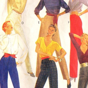 1980s McCall&#39;s 7184 Vintage Sewing Pattern Misses Long Pants, Slim Pants Size 8 Waist 24