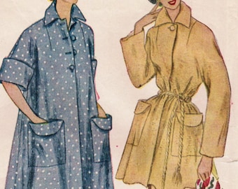 1950s Simplicity 4972 Vintage Sewing Pattern Misses Duster Negligee ...