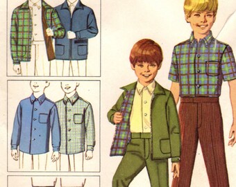 1960s Simplicity 7840 Vintage Sewing Pattern Boys Jacket, Shirt, and Pants Size 5