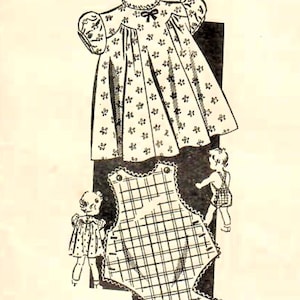 1940s Mail Order 8416 Vintage Sewing Pattern Girls Dress, Sunsuit, Romper, Slip, Size 4