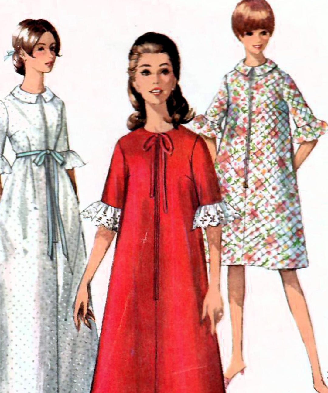 Simplicity Robe Pattern 0621 1960s Simplicity 6796 Vintage Sewing Pattern Misses A-line Robe, Long ...