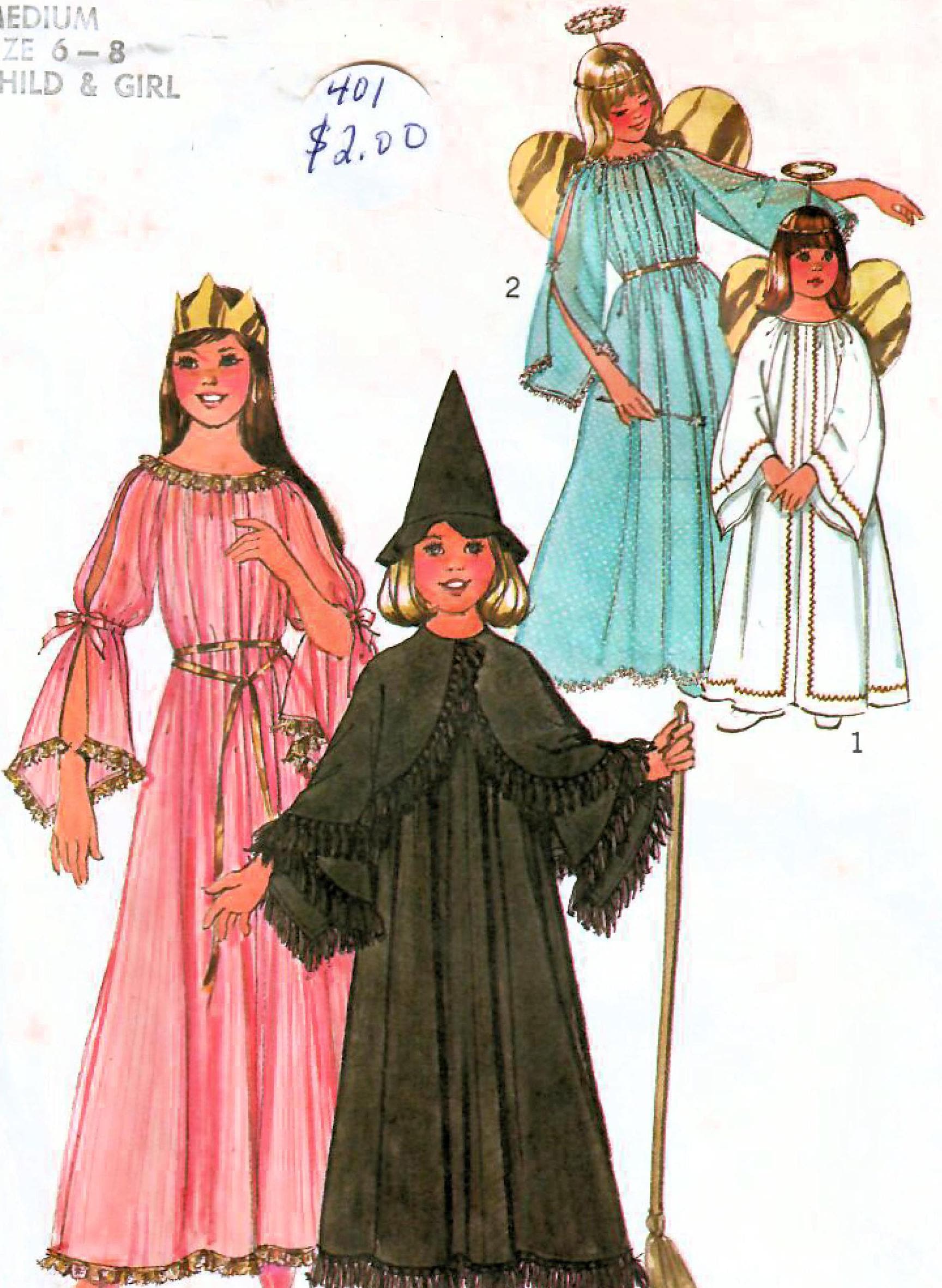 1970s Simplicity 7684 Vintage Sewing Pattern Girls Costumes