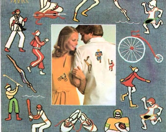1970er Jahre Sport Motive Stickerei Transfer Muster: Simply 6958 UNCUT