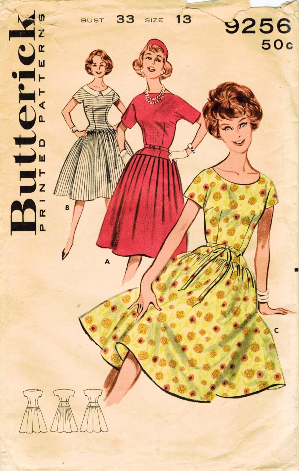 1960s Butterick 9256 Vintage Sewing Pattern Junior Miss Drop | Etsy