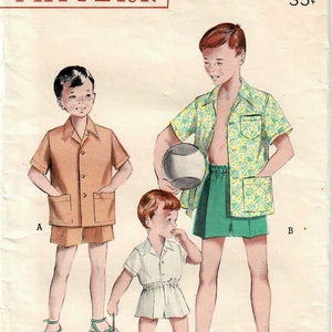 1950s Butterick 5775 UNCUT Vintage Sewing Pattern Boys Sports Shirt, Shorts, Boxer Shorts Size 2, Size 4, Size 12 image 3