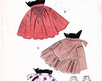 1950s Butterick 6744 Vintage Sewing Pattern Misses 1-Yard Apron, Half Apron, Hostess Apron, Smocked Apron One Size