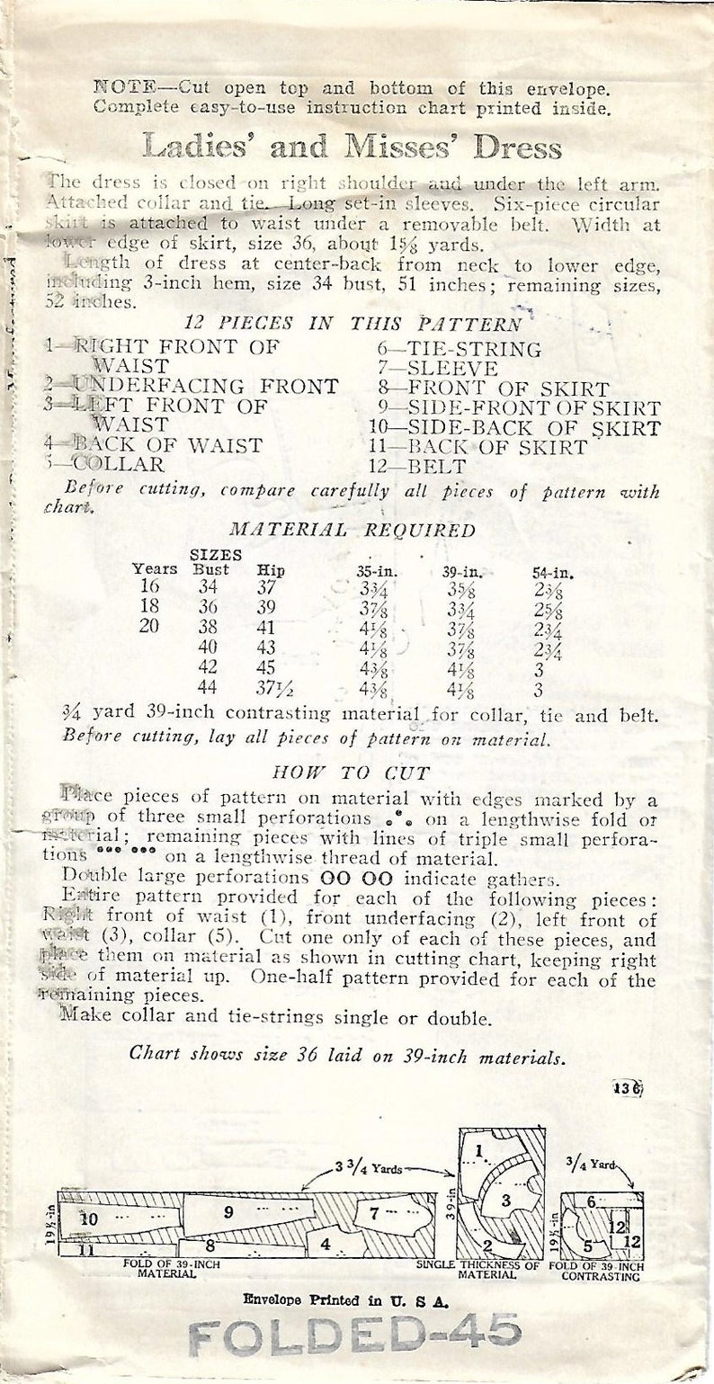One Piece Dress Size 16 Bust 34 1930s New York 136 Ff Vintage Sewing Pattern Misses Afternoon Dress Patterns Craft Supplies Tools Lifepharmafze Com One Piece Dress Size 16 Bust 34 1930s New York 136 Ff Vintage Sewing Pattern Misses Afternoon Dress Patterns Craft Supplies Tools Lifepharmafze Com