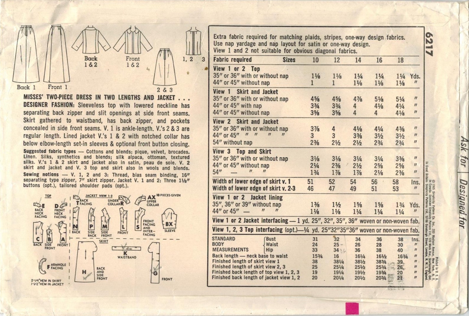 1960s Simplicity 6217 Vintage Sewing Pattern Misses Formal | Etsy