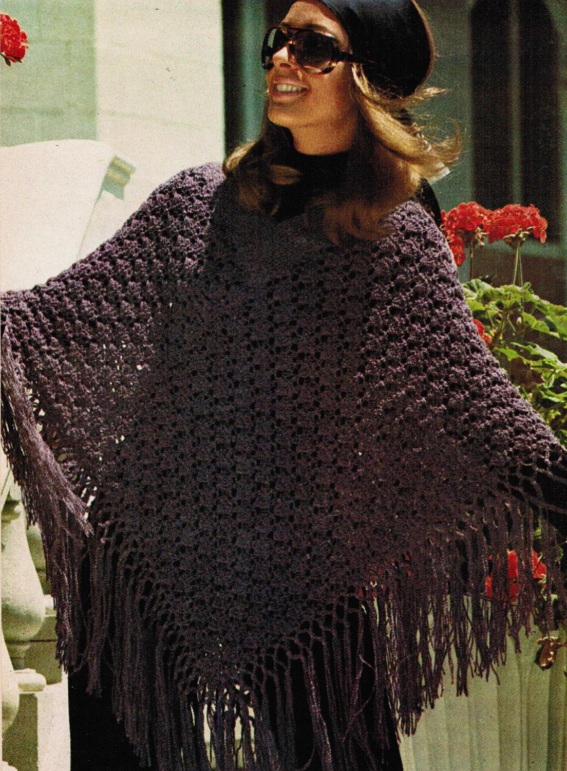 1970s Knitting Pattern PDF File Misses Shawl and Poncho One - Etsy