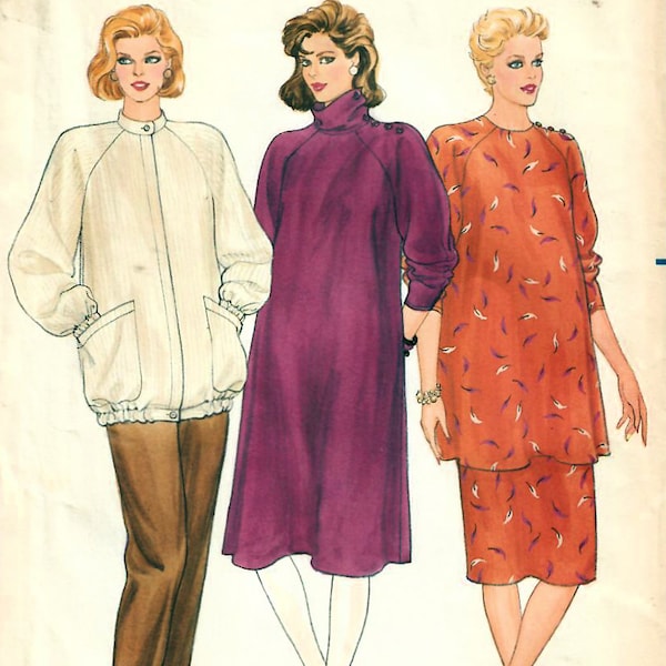 1980s Butterick 6097 Vintage Sewing Pattern Misses Maternity Dress, Top, Skirt, Pants, Jacket Size 8-10-12 Bust 31-1/2 - 32-1/2 - 34