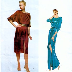 1970s Vogue 2297 Vintage Sewing Pattern Misses Loose-fitting Dress, Evening Dress Designer Bill Blass Misses Size 8 Bust 31-1/2