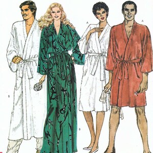 Cartamodello per vestaglia corta e lunga anni '80: Vogue 8155, taglia unisex XS (30-32)