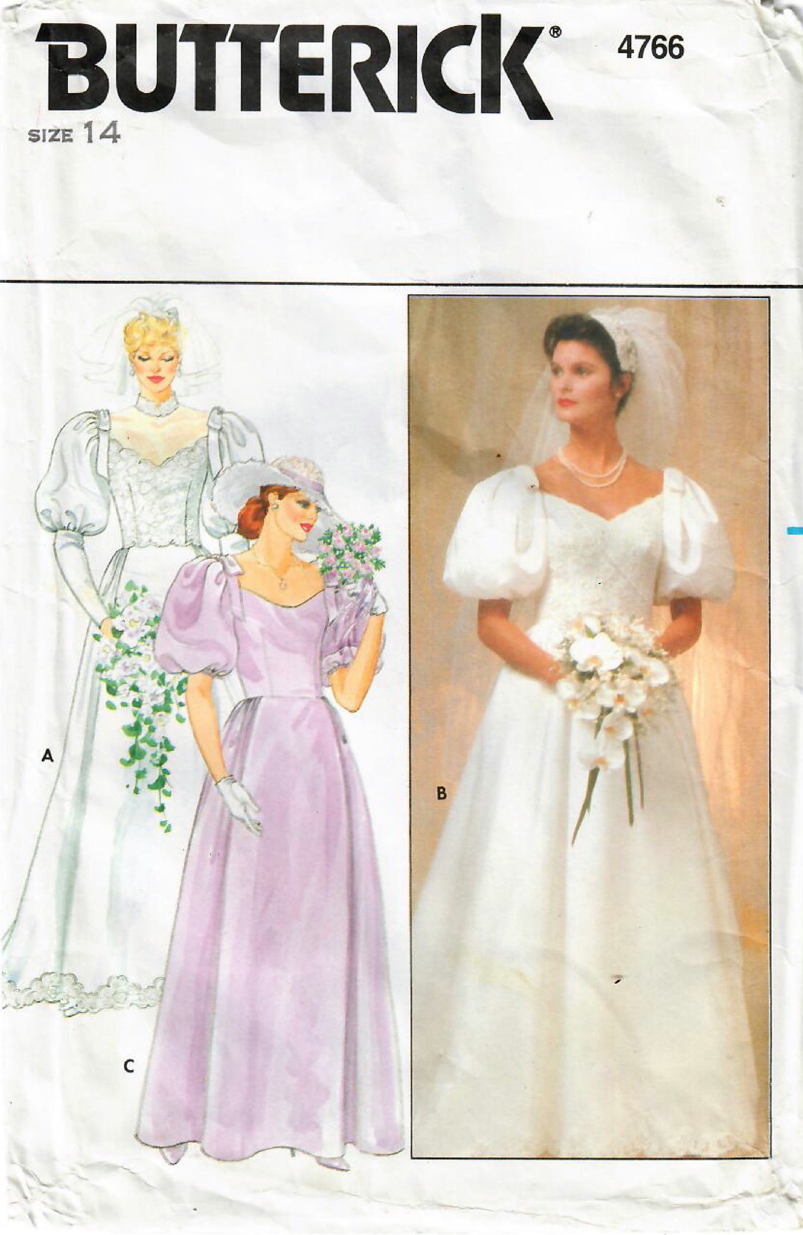 1980s Butterick 4766 Vintage Sewing Pattern Misses Bridal Dress 1980s Butterick 4766 Vintage Sewing Pattern Misses Bridal Dress