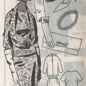 1960s Mail Order B72 Vintage Sewing Pattern Misses Two-Piece Dress, Afternoon Dress, Evening Dress Size 20 Bust 40