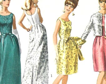1960s Simplicity 7348 Vintage Sewing Pattern Misses Party Dress, A-line Evening Gown, Formal Dress, Cocktail Dress, Jacket Size 12 Bust 32 - Etsy 1960s Simplicity 7348 Vintage Sewing Pattern Misses Party Dress, A-line Evening Gown, Formal Dress, Cocktail Dress, Jacket Size 12 Bust 32 - Etsy