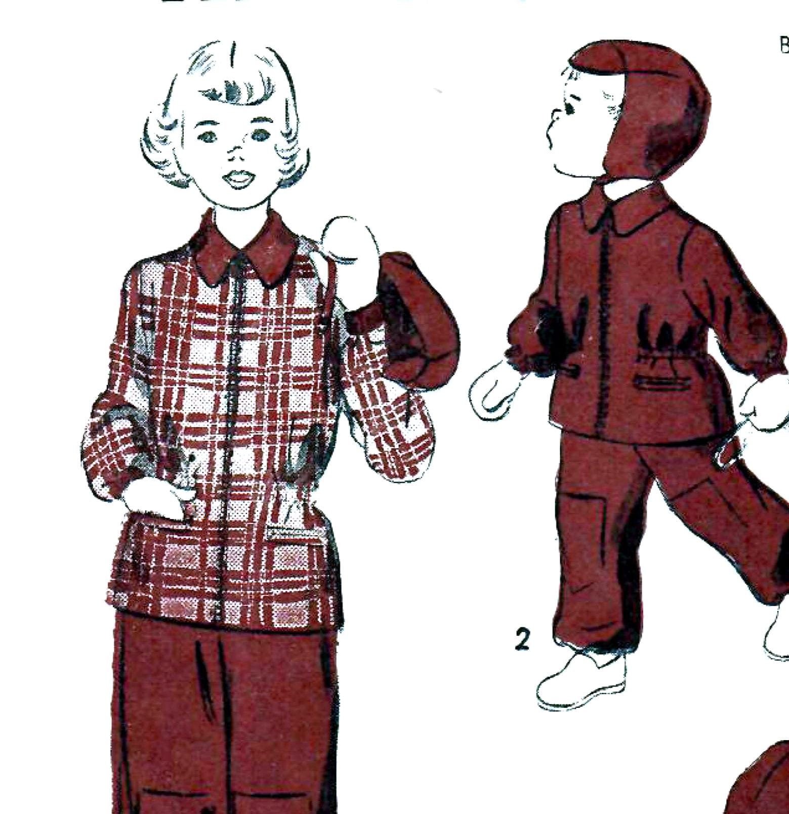 Snow Clothing Pattern 1940s 2-piece Snow Suit Sewing Pattern: Advance 5319 Child Size 4 - Etsy