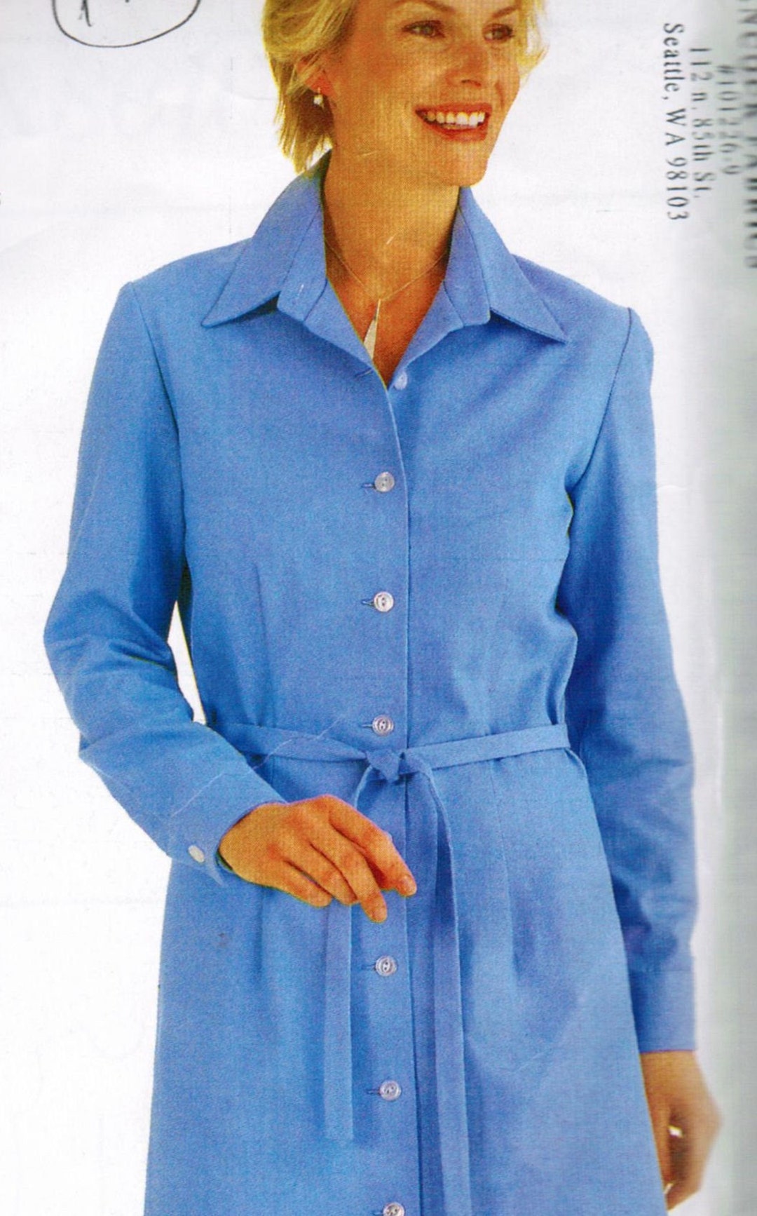 S3168 Pattern 2000s Butterick 3168 Sewing Pattern Button Front Dress, Shirtwaist ...