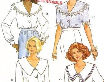 1990s Romantic Blouse Sewing Pattern: Butterick 5926 Misses Size 12-14-15 UNCUT