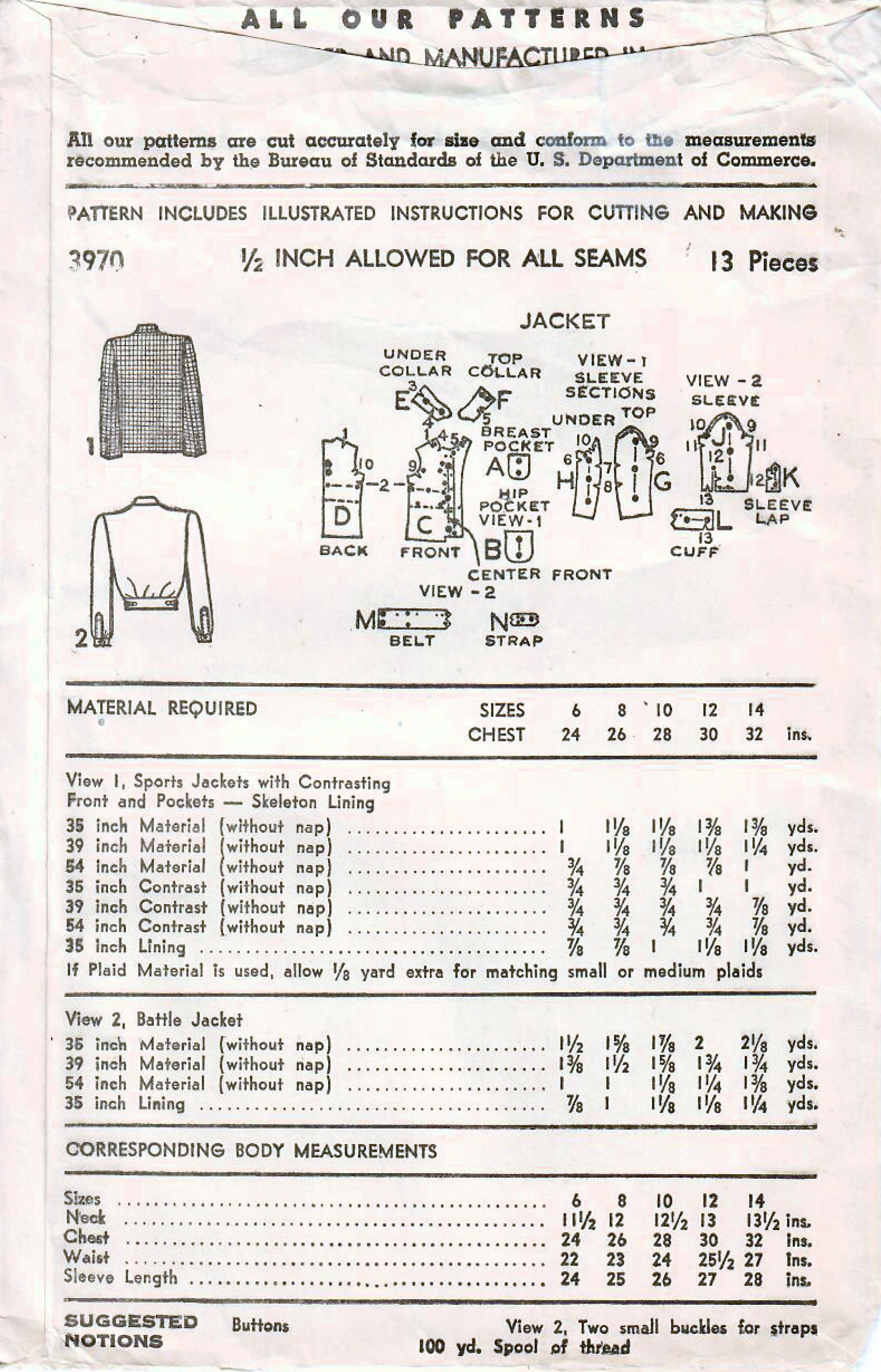 1940s Advance 3970 FF Vintage Sewing Pattern Boy's Sports - Etsy