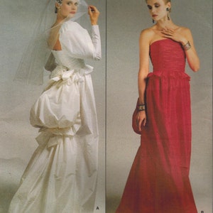 1980er Jahre Vogue 1801 Vintage Schnittmuster Designer Original Bellville Sassoon Misses formelles Kleid, Abendkleid Größe 10 Büste 32-1/2
