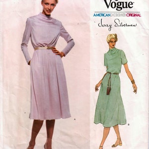 1970s Vogue 1817 Vintage Sewing Pattern Designer Jerry Silverman Misses One Piece Dress Size 12 Bust 34