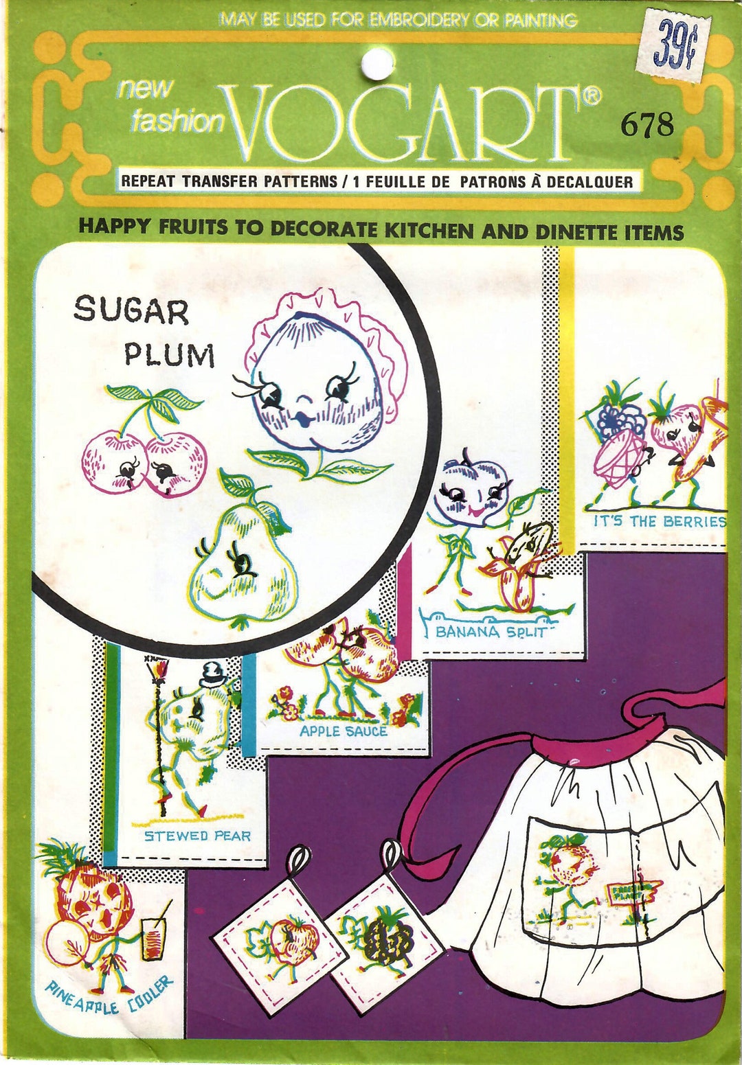 1970s Vogart 678 UNCUT Vintage Embroidery Transfer Pattern Etsy