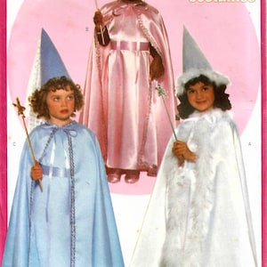 1990s Butterick 5107 UNCUT Vintage Sewing Pattern Girls No-Sew Costumes, Princess, Fairy Queen Size XS-S-M-L (2 to 6X)
