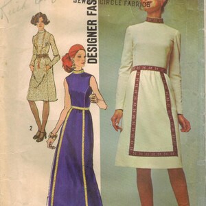 1970s Simplicity 9606 UNCUT Vintage Sewing Pattern Misses Designer Dress, Evening Dress Size 12 Bust 34 image 2